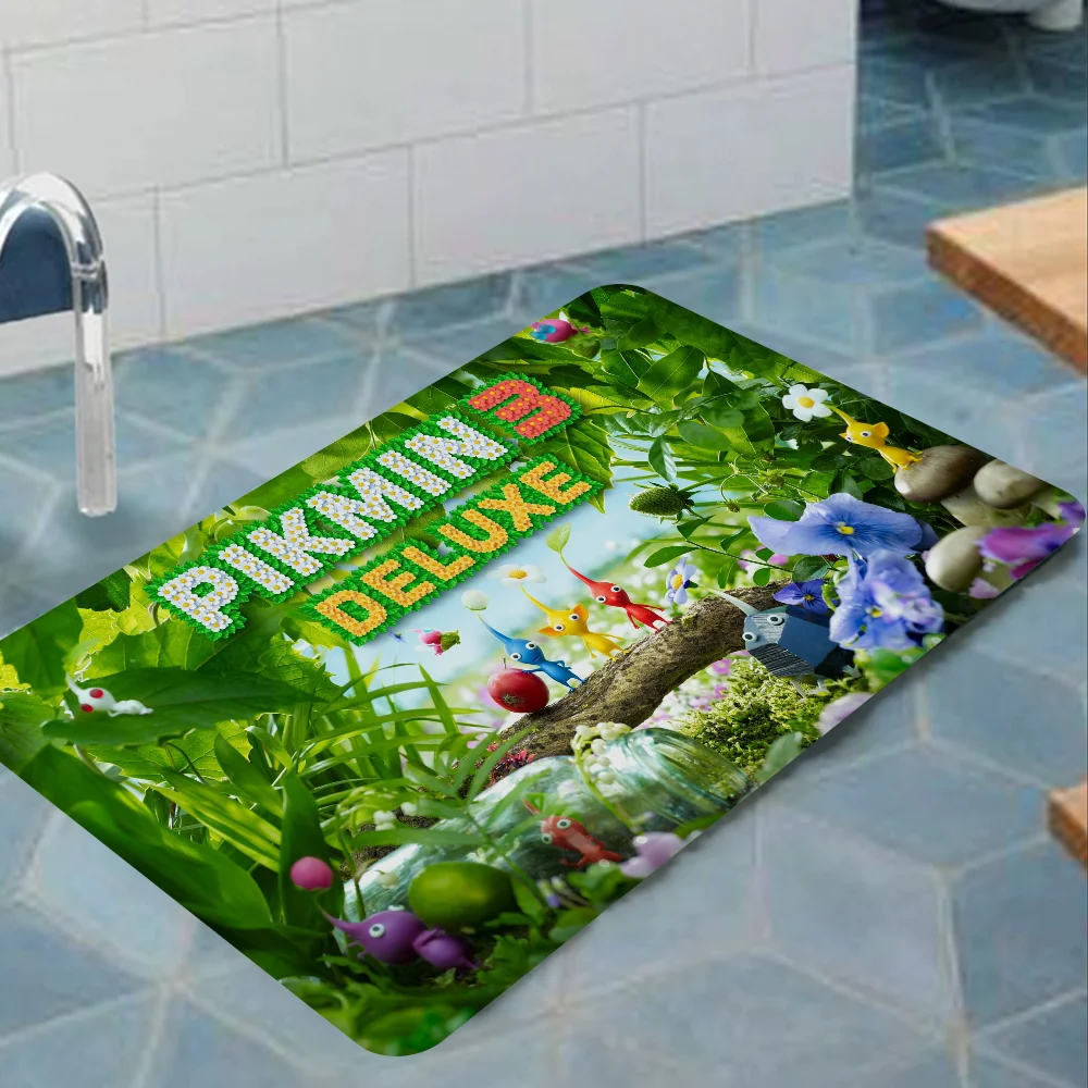 Pikmin Game Hallway Carpet Non-Slip Laundry Room Mat Laundry Decor Balcony Child Living Room Toilet Rug