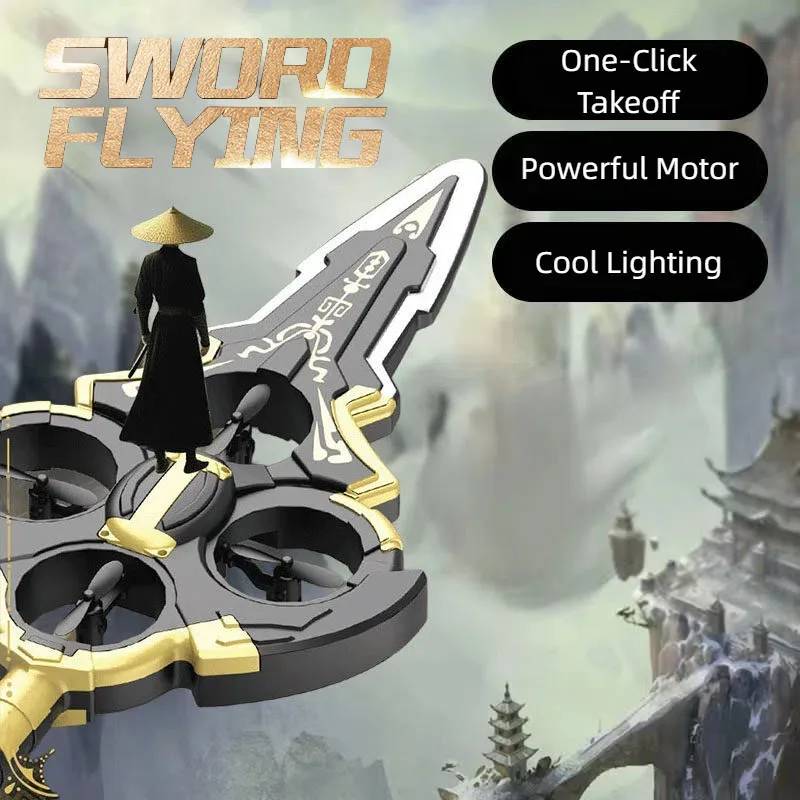 

RC Flying Sword Jet with Lights 360° Flip & Stunt Roll Airplane Cool Remote Control Fighter Toy Gift