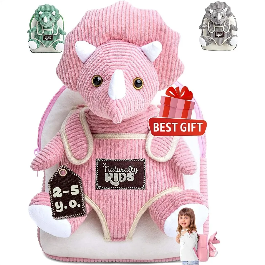 

Naturally S Pink Triceratops Toy Triceratops Stuffed Animal for 2 3 4 5 Year Old Girl Stuffed Dinosaur for Girls Pink Toddler B