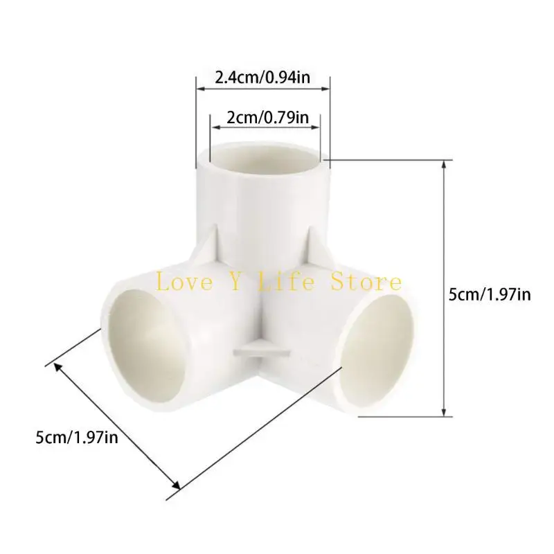 L74C PVC PVC a 3 Raccordi angolo in PVC 2pc per soluzione idraulica fai -da -te