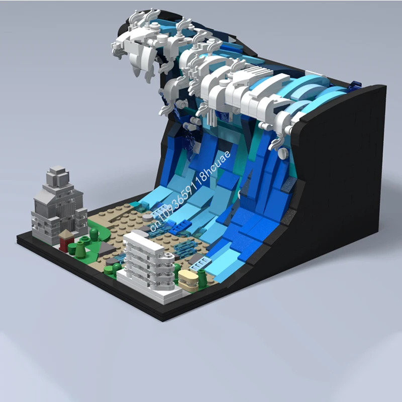 

796 шт. MOC диорама Цунами строительные блоки Рождественский DIY ремесленный проект идеально подходит для творческих семьи собрать подарок на день рождения