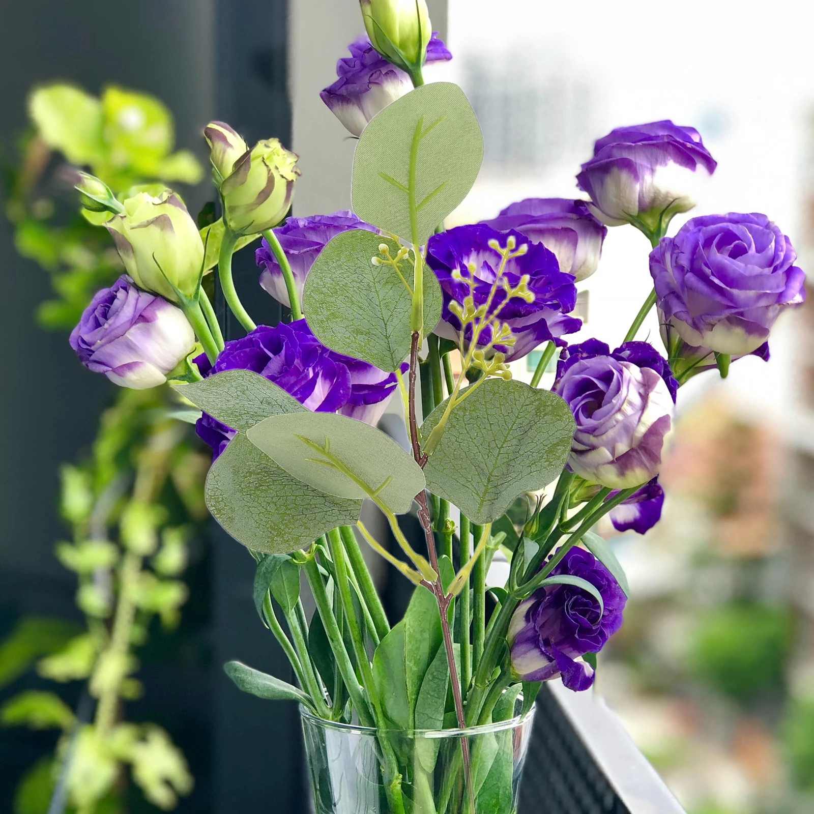 

20 Pcs Simulated Green Plant Bouquet Eucalyptus Faux Stems Leaves Greenery Artificial Plastic Fake