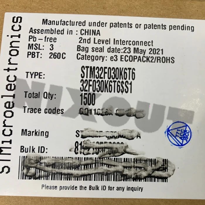 STM32F030K6T6 STM32F030K6T6TR STM32F030 QFP32 100% 오리지널, 100 개 ~ 500 개/몫