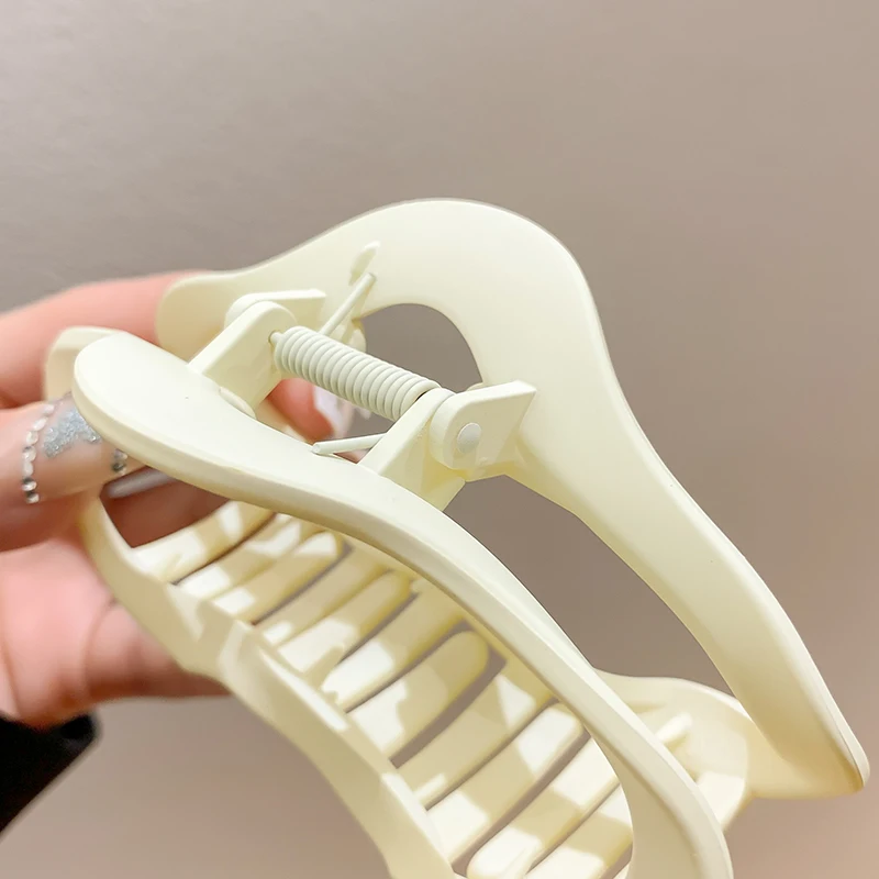 단색 기하학적 헤어 클로 포니테일 클립 모자, 여성용 패션 바레트 헤어 액세서리