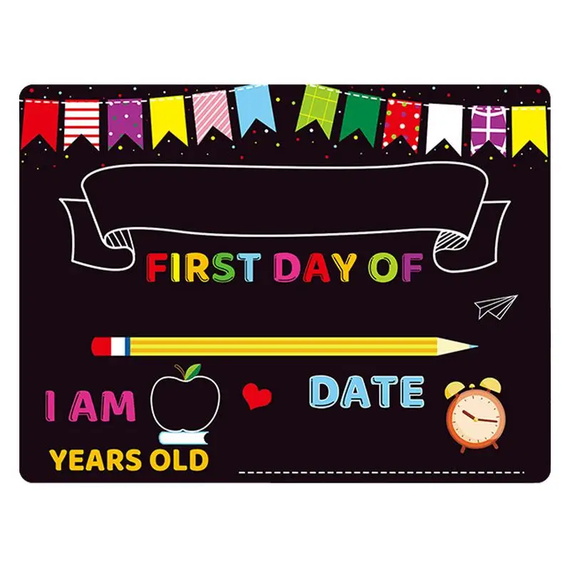 First Day Of School Chalkboard Reusable First & Last Day Of School Chalkboard DIY small blackboard back to school double-sided