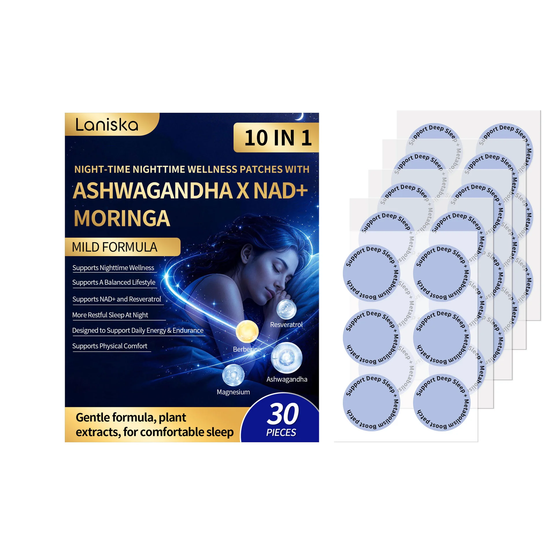 Insomnia Treatment Patches Improve Difficulty Falling Asleep Relieve Anxiety Headache Soothing Decompression Sleep Aid Patch
