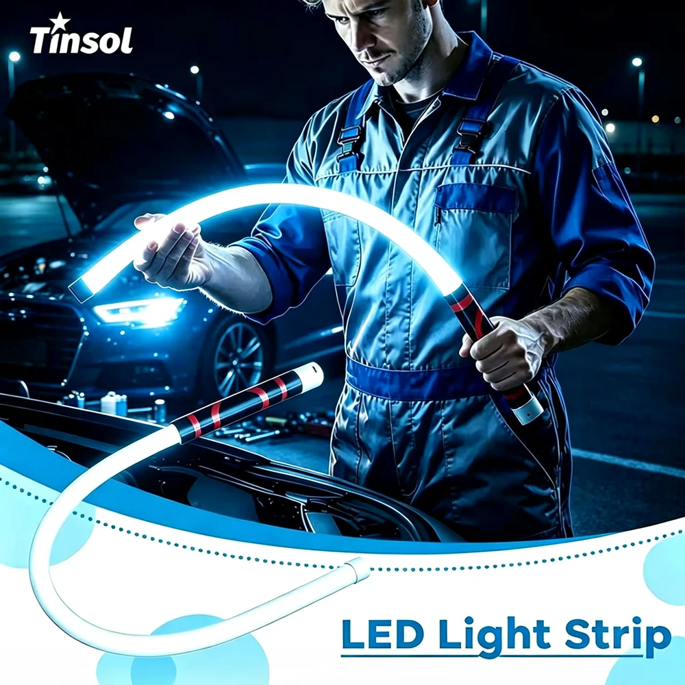 TINSOL Portable Flashlight, 28.7-Inch High-Brightness LED Lighting Tool, Professional Automotive Maintenance Work Light