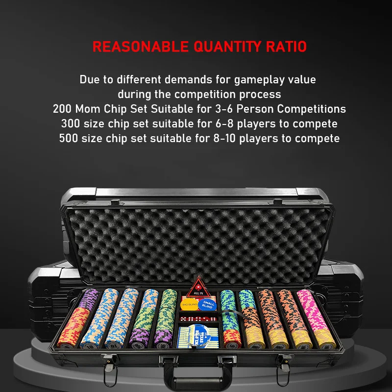 Conjunto de fichas de pôquer de cerâmica, 200 peças, moeda, sala de xadrez, chip de alta qualidade, clube de pôquer exclusivo, texas hold'em, caixa de armazenamento de chips, jogos de mesa