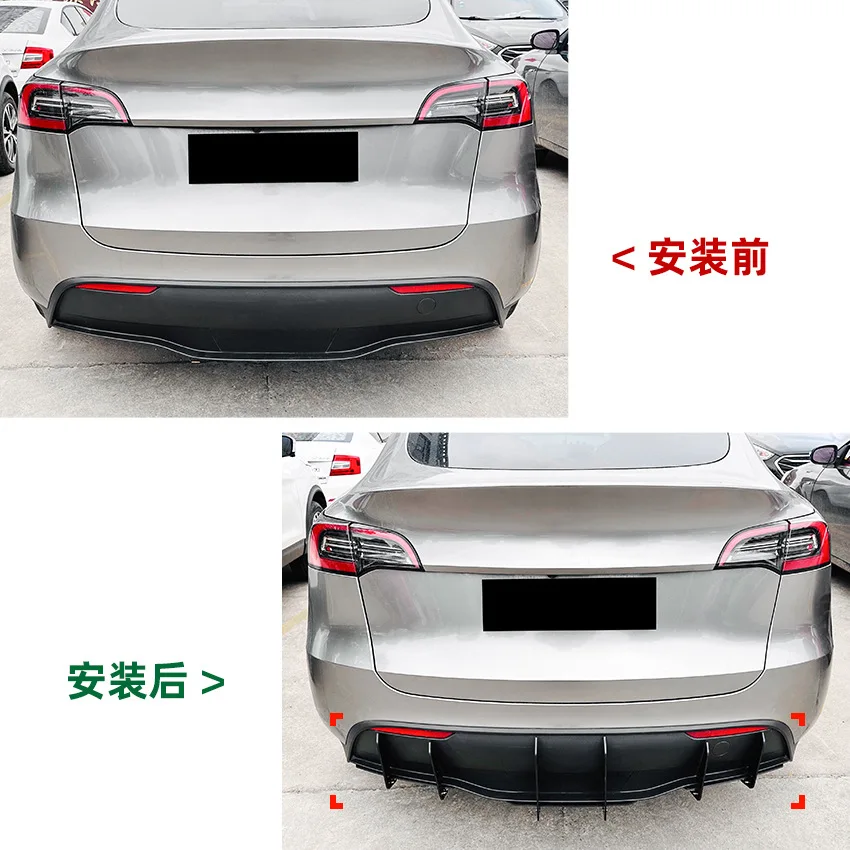 Suitable for Tesla Tesla Model Y 2019 + Rear Lip Tail Lip Spoiler Rear Blade Air Knife Sticker Modification