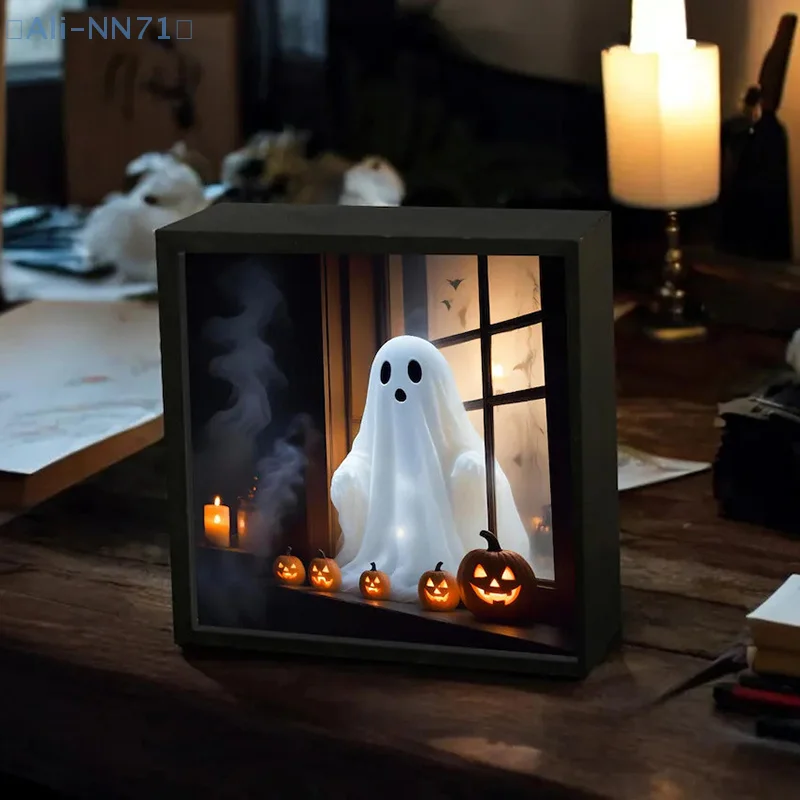 【NN71】قطعة واحدة من ألبوم صور Ghost Doll Glow - ديكور لهب الشبح، مصباح ليلي على شكل شبح مناسب للغرفة وديكور لهب الأشباح #5
