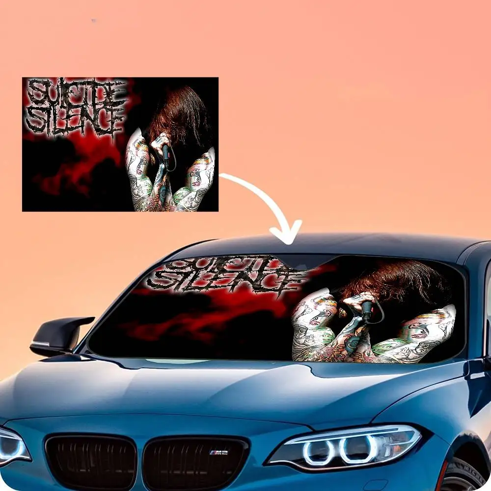 Band Suicide Silence Car Window Sun Shade Windshield Anti-UV Protection Front Rear Windshield Block Cover Visor Accessories