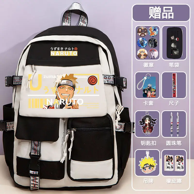 Naruto New Cartoon Student Schoolbag Large Capacity Waterproof Stain Resistant Casual and Lightweight Shoulder Pad Backpack