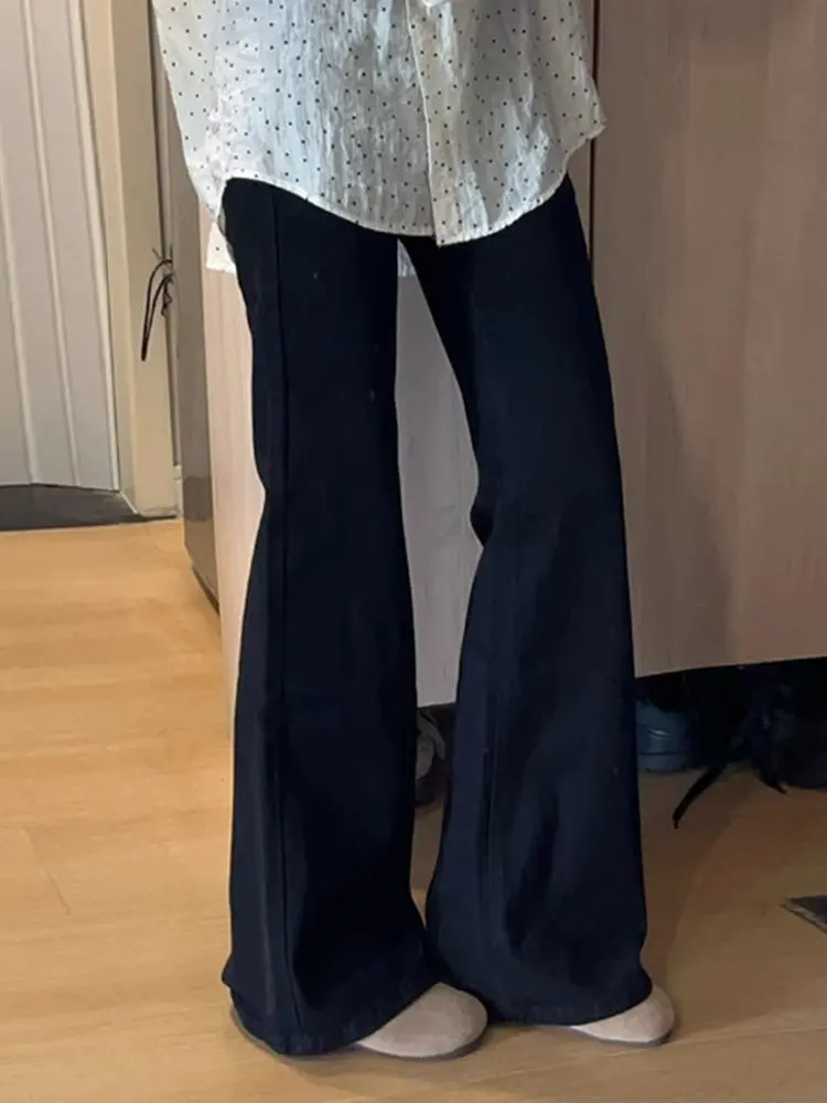 Bla High Waist Flared Jeans Women Summer plus Size Slimming Long Pants Casual Sle Zipper Closure Wide Leg Trousers