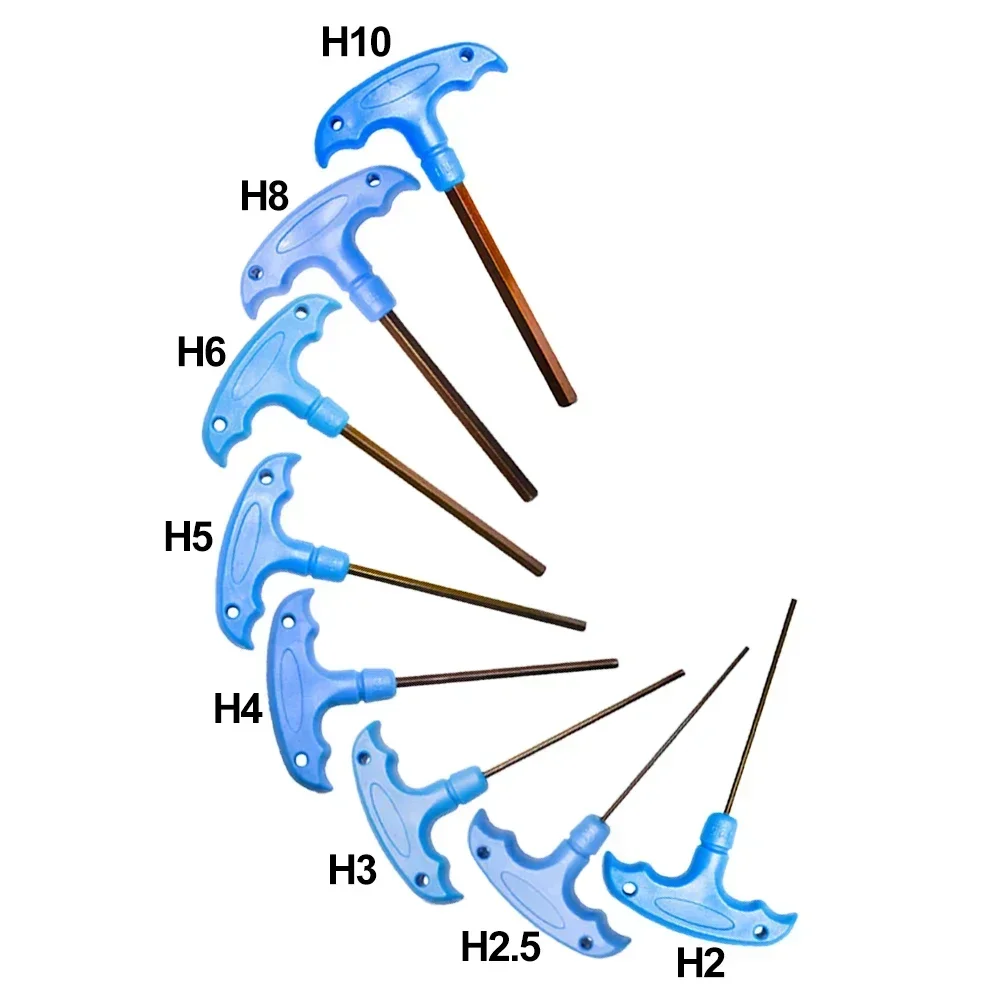 Ball Head T-shape Hex Wrench H2-H10 T Type Hex Wrench Tool Long Handle For Furniture Assembly Maintenances Screw Wrench Spanner