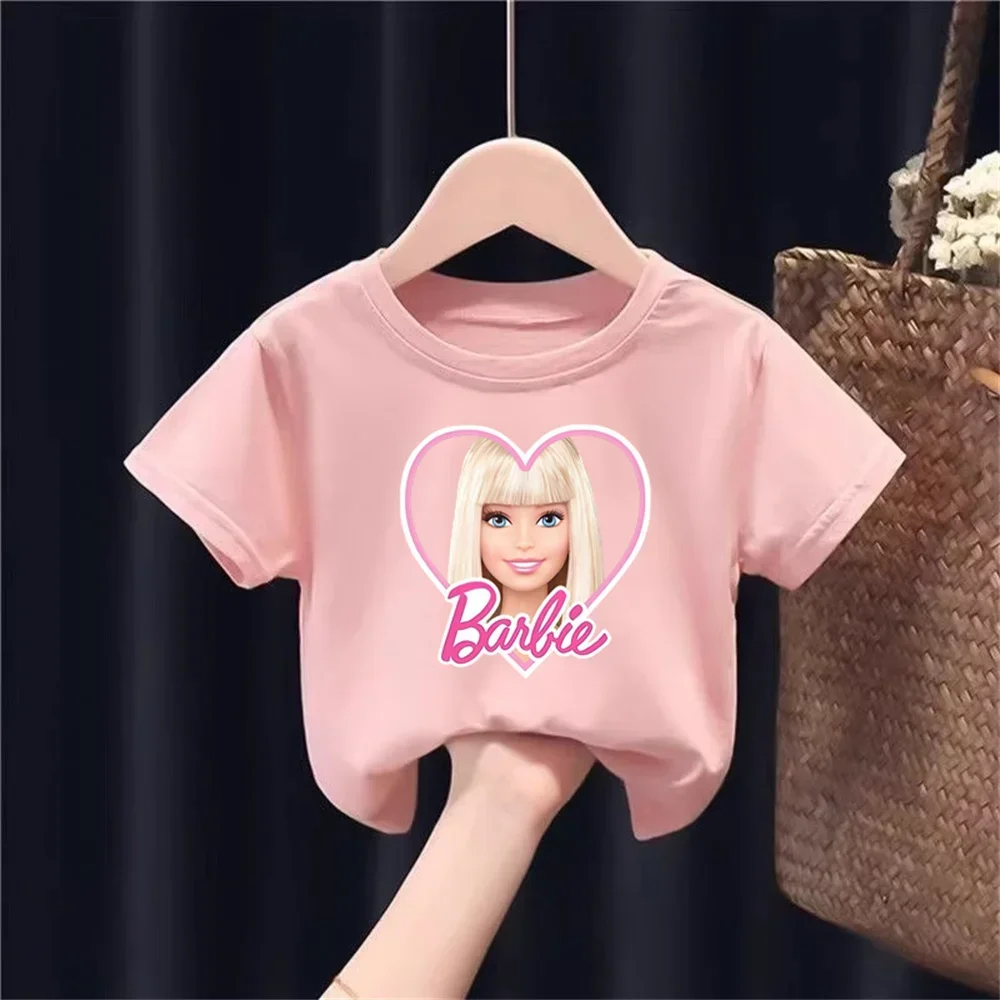 Morphing Image Blonde Barbie Pink, Blue, Green, Purple D38 Fashion Trend Top Design Boys Girls T-shirt Kids Short Sleeve