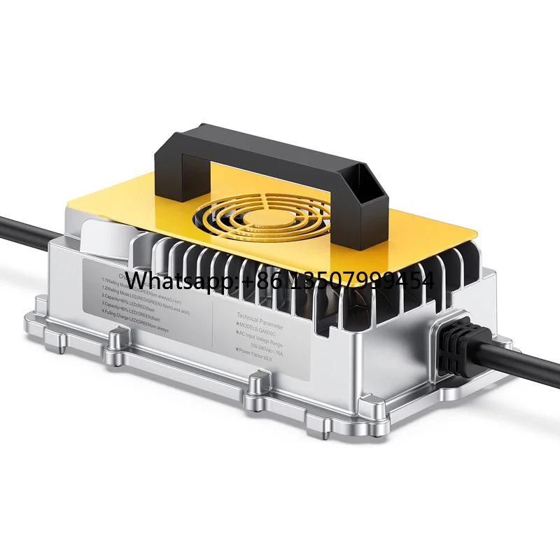 Portable Industrial 72V 10A LiFePO4 DC Battery Charger 110V-220V AC Input 900W Fast Charger for Electric Vehicle Golf Cart
