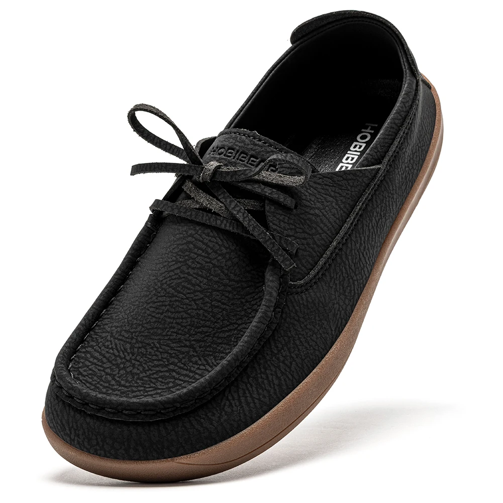 HOBIBEAR Women Barefoot Loafers Slip on Wide Width Shoes Adjustable Zero Drop Round Toe Flats