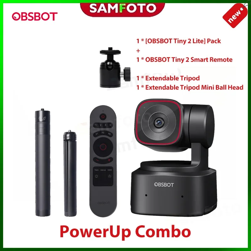 in stock OBSBOT Tiny 2 Lite AI-Powered 4K PTZ Webcam with 4x Zoom