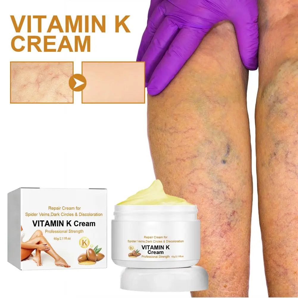 60g Vitamin K Repair Cream Reduce Varicose Veins Smooth Wrinkle Venous Massage Care Cream Moisturizing Firming Vitamin K Cream