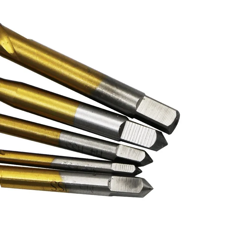 1PC M2/M2.5/M3/M3.5/M4/M5 Spirale Punkt HSS Titan Maschine rechte Hand Gewindebohrer Gewinde Stecker Griff Wasserhähne Gewindebohrer und Stanzensatz Metrisch