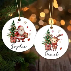 Ornamento de natal personalizado para bebê, criança, foto de natal, adereço, lembrança personalizada, presente infantil, ornamento de cerâmica de natal