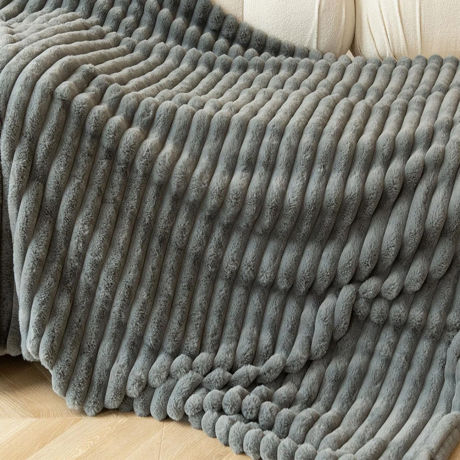 Thicken Winter Throw Blanket Faux Fur Plush Bed Fleece Fluffy Soft Knee Sofa Blanket Double Layer Stitch Bed Blankets