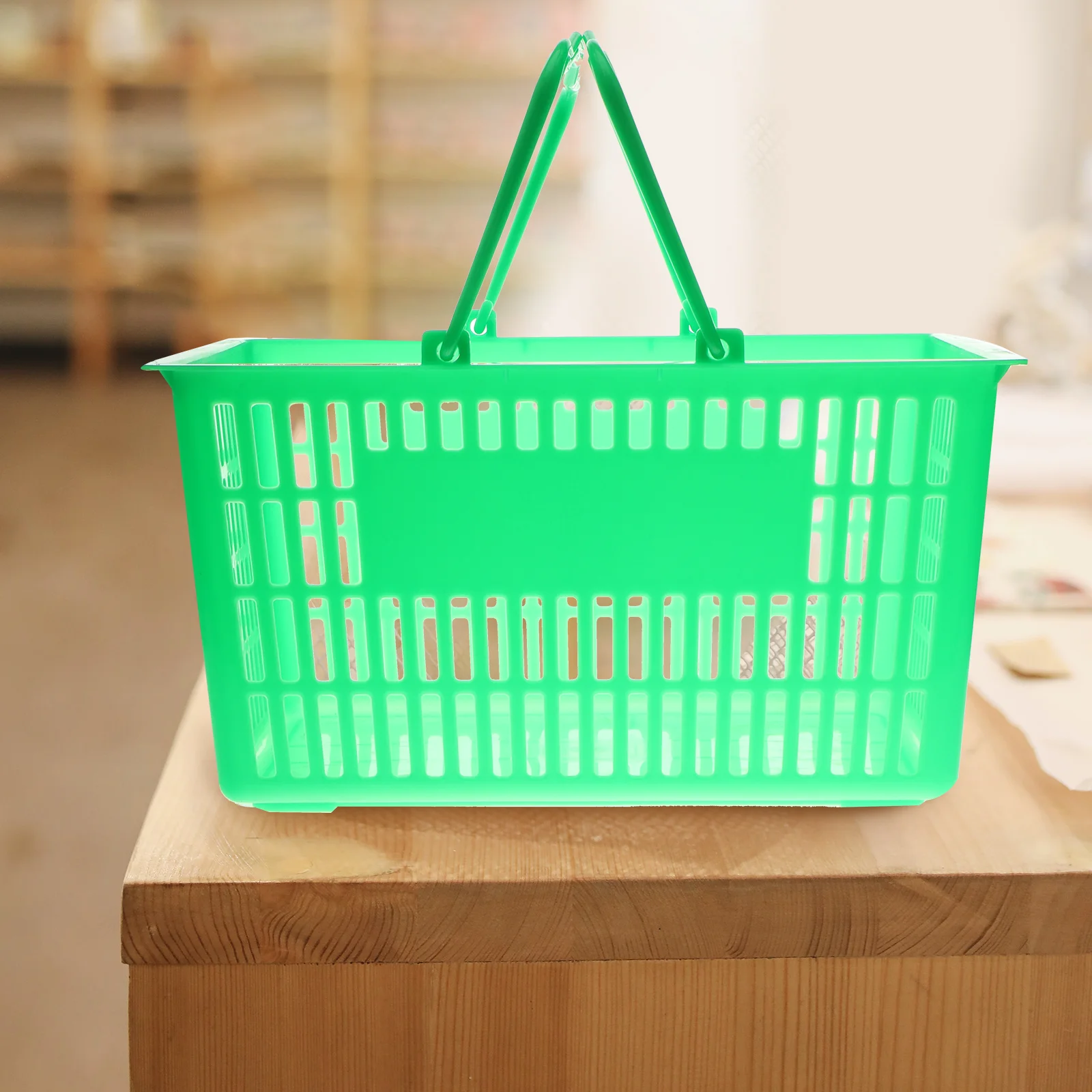 

Shopping Basket Thickened Desktop Storage Basket Heavy Duty Plastic Organizer Container For Grocery Sundries