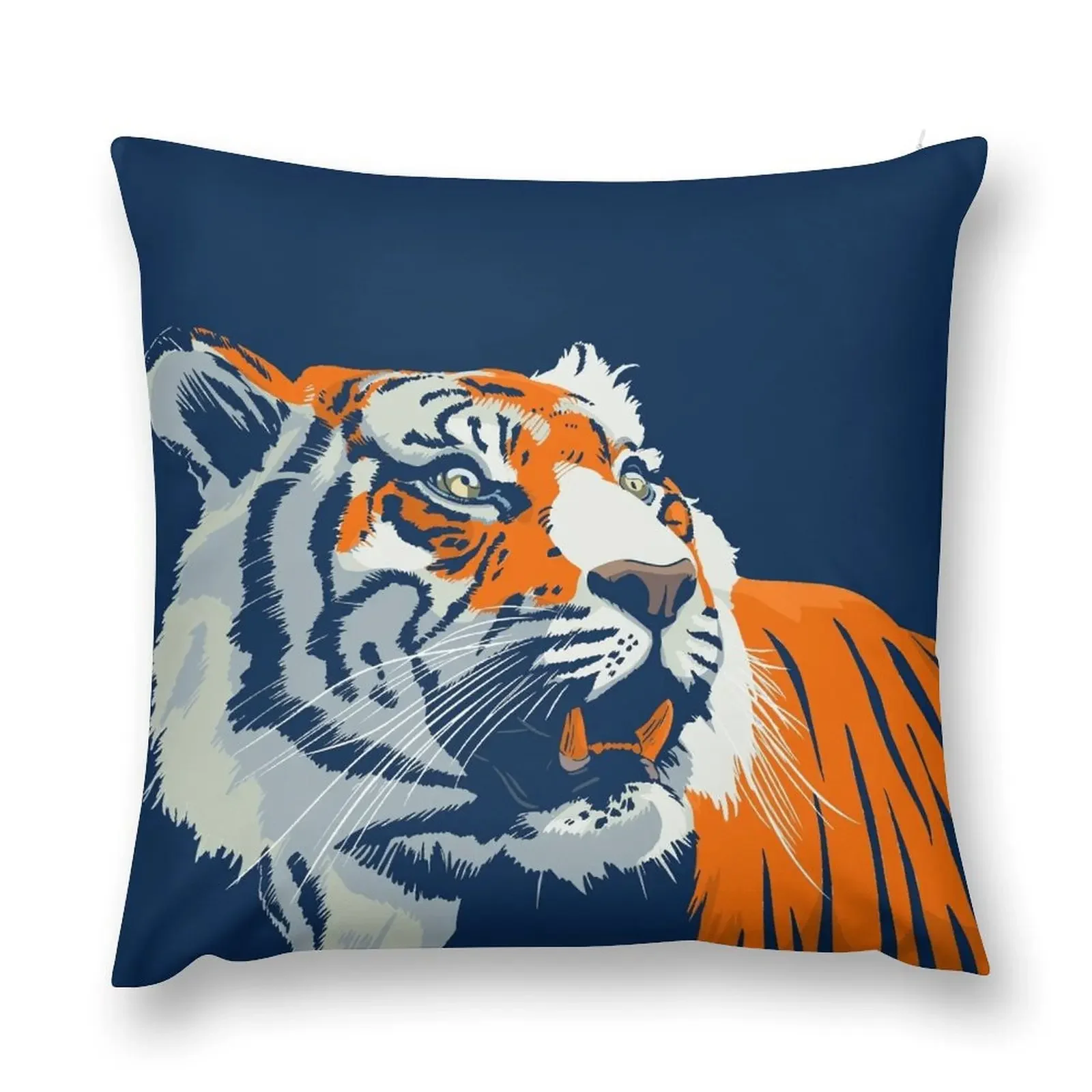 Bengal Tiger Orange and Blue Throw Pillow Cushion Cover Set ornamental pillows for living room pillow