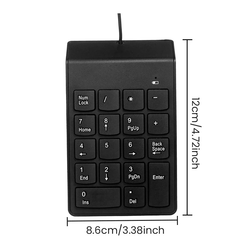 18-Tasten-Zahlentastatur mit Kabel, universelle USB-Mini-Zahlentastatur, Tastenkappe für Laptop, Desktop, PC, Computer, Numpad-Tastatur, Buchhalter