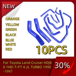 10pcs Silicone Radiator Hose For Toyota Land Cruiser HDJ80 1HD-T/FT 4.2L TURBO 1990-1997 Tube Kit 1990 1991 1992 1993 1994 1995