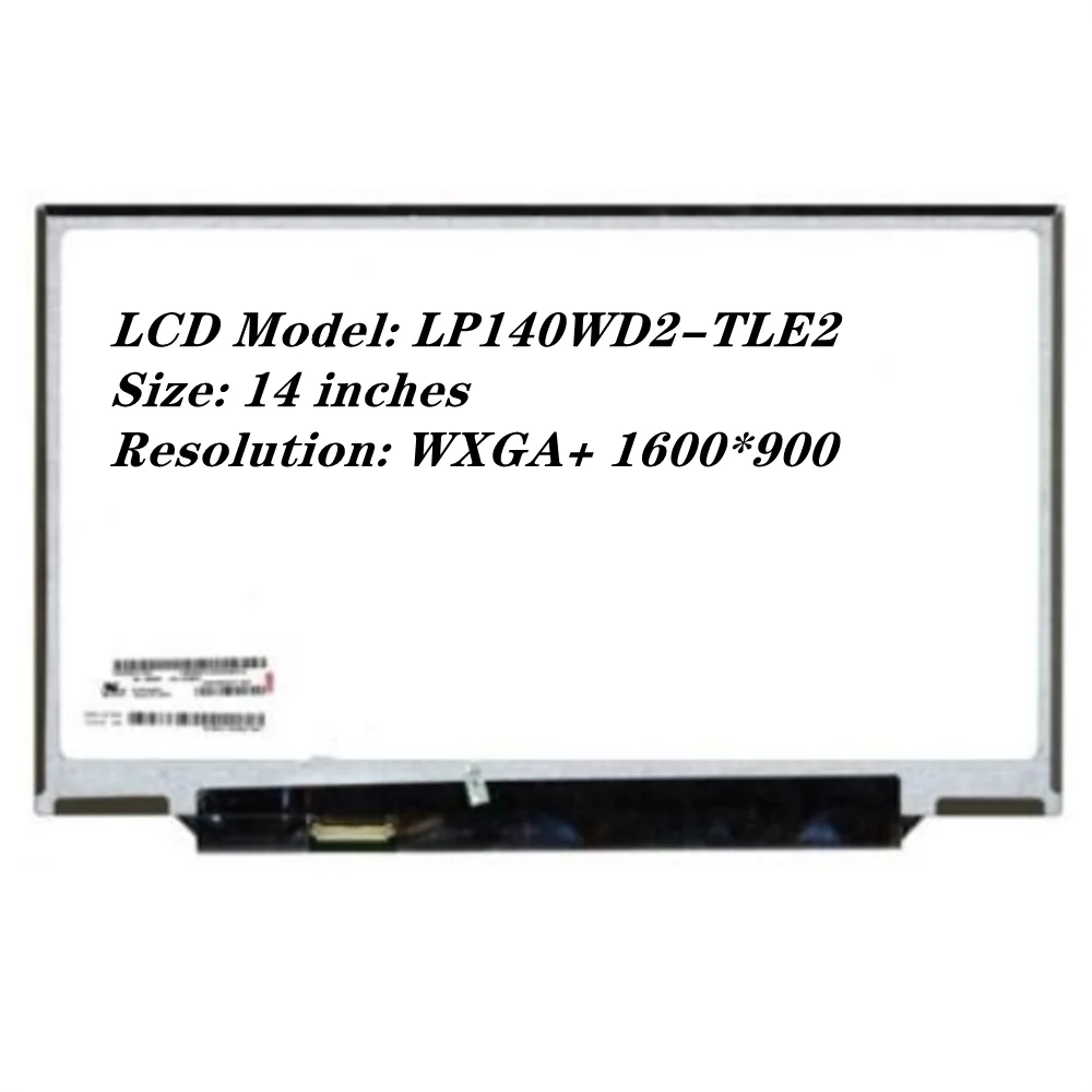 LP140WD2-TLE2 14 Inch HD LCD Screen Panel 1600*900 40Pins Non Touch 60Hz