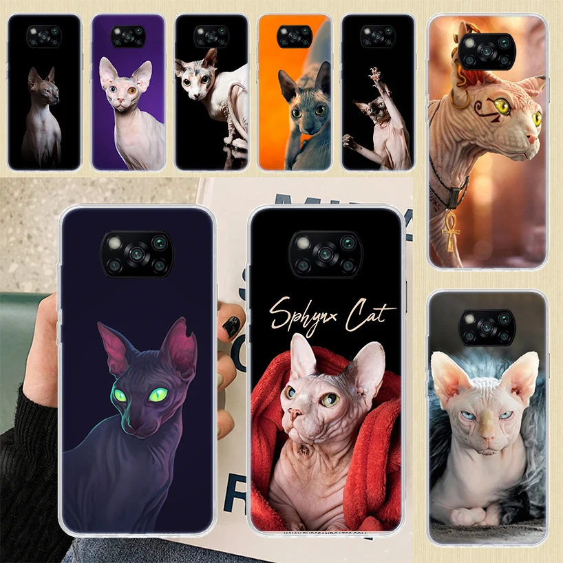 Lavaza Sphynx Sphinx Cat Phone Case For Xiaomi Poco X6 X5 X4 X3 Nfc F6 F5 Pro F4 Gt F3 F2 F1 M5 M5S M4 M3 5G Shell Coque X3 GT X