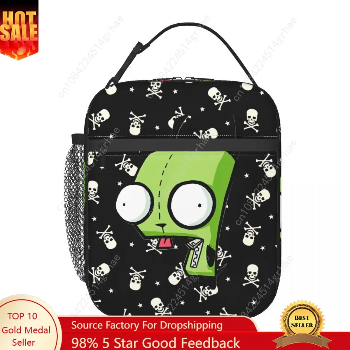 

Invadered Anime Cartoon Z-Zim Thermal Insulated Lunch Bags for School Reusable Food Container Bags Cooler Thermal Lunch Boxes