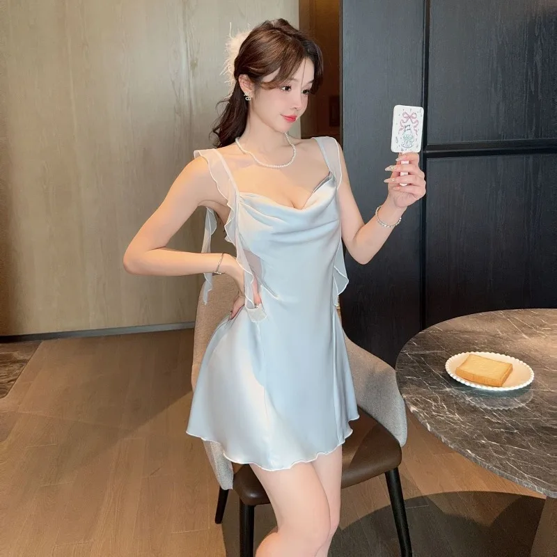 

Sexy Women's Pajamas New Small Chest Size Large Strap Pajamas Comfortable Home Clothes Set Can Be Worn Externally