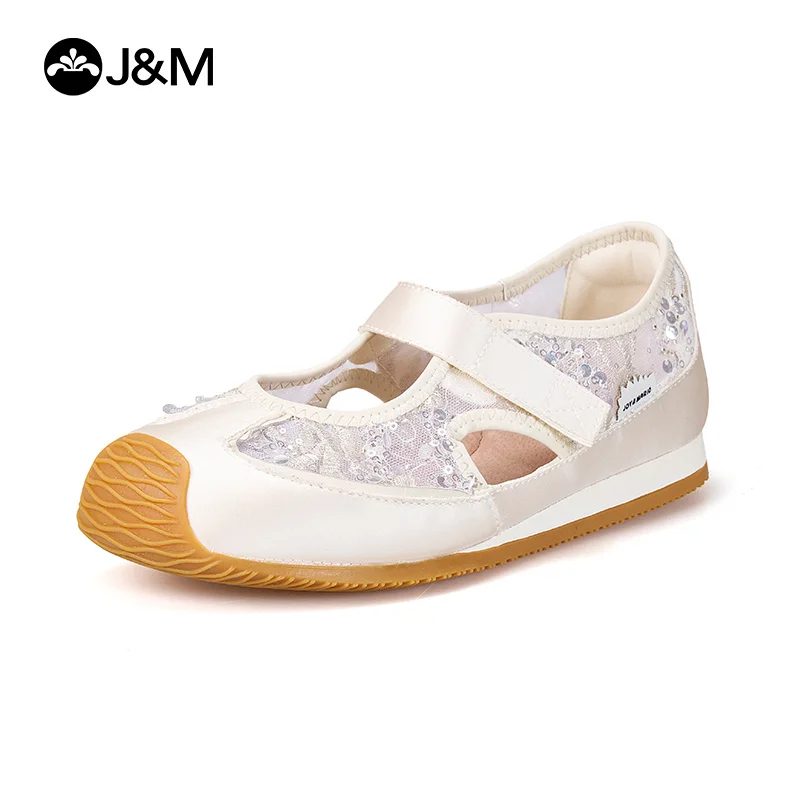 

J&M обувь, женские лоферы, модная резиновая обувь, летние туфли с кружевной сеткой, повседневная обувь без шнуровки, дышащие белые кроссовки