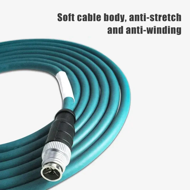 X-type M12 to RJ45 Connector 8Pin A-type Coding Double-shielded Drag Chain Network Cable 4Pin D-Code Plug M12 to RJ45 Cord IP67