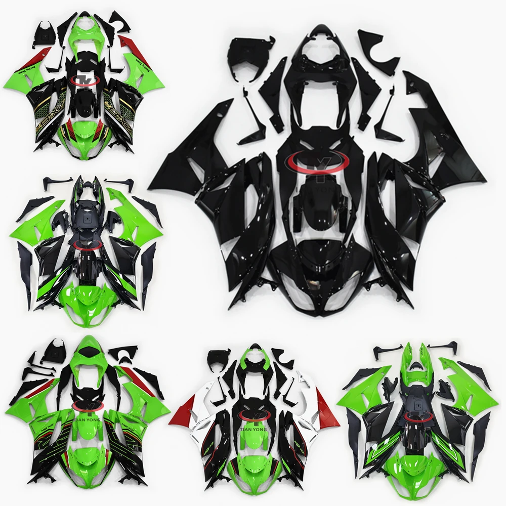 Motorcycle Full Fairing Kit For ZX6R 2009 2010 2011 2012 Cowling Bodywork Multiple collections of glossy green prints