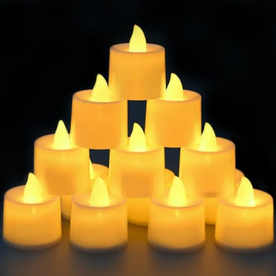 Flameless votive candles for home decor, LED plastic white, 8H+ battery life, no timer or flickering