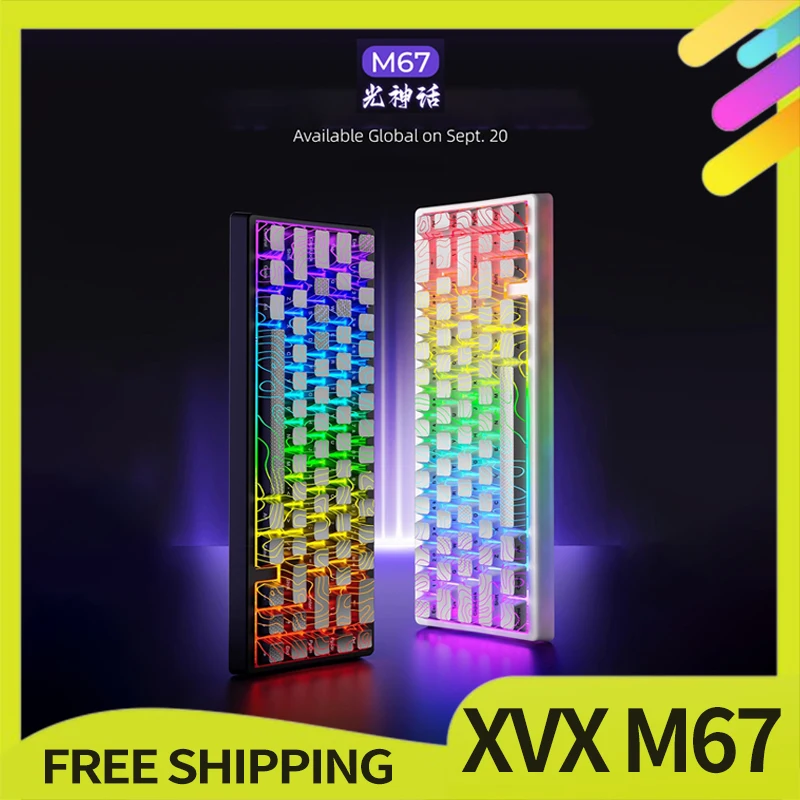 

Xvx M67 Light Gods Mechanical Keyboard Wired Gasket Rgb 68% Electronic Sports Game Keyboard Customized For Gamer Office Gifts