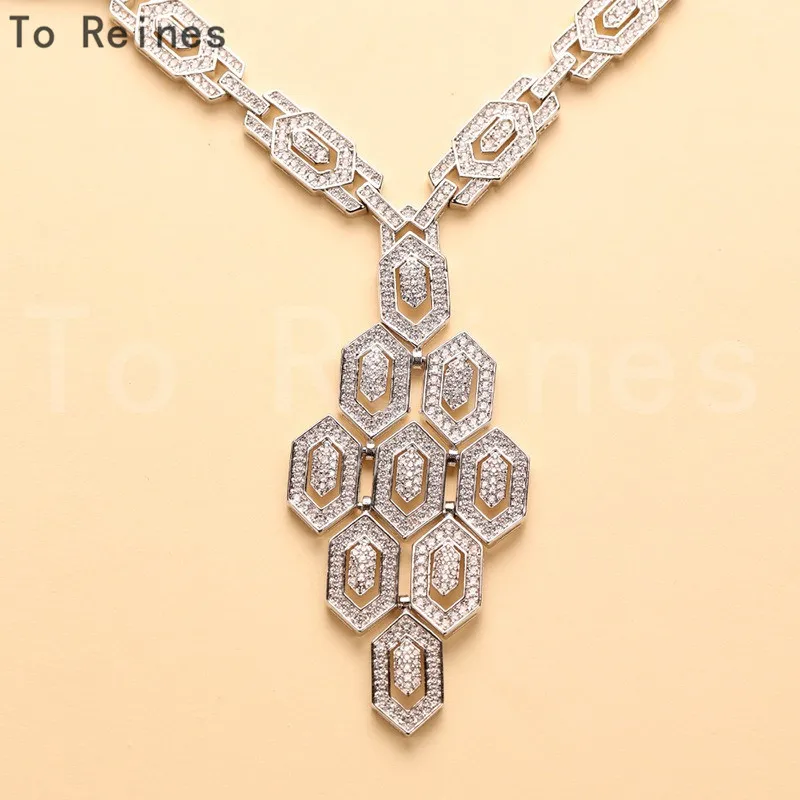 To Reines Pendants Rhombus Necklace For Women Silver Color Necklaces Trendy Fashion Jewelry Everyday Wear collares para mujer