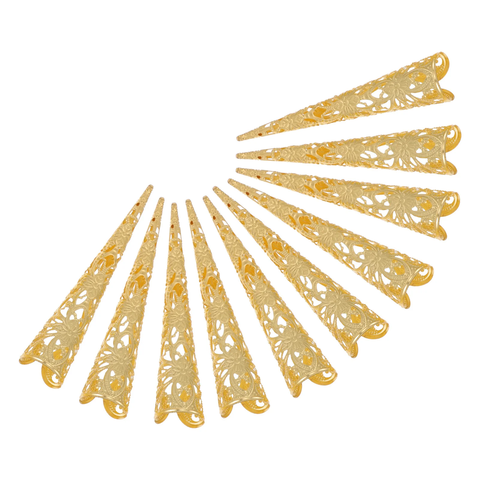 

10Pcs Hollow Out Alloy Finger Nail Claw Rings Fingertip Protection Costume Belly Dance Cosplay Accessories Fake Fingernail