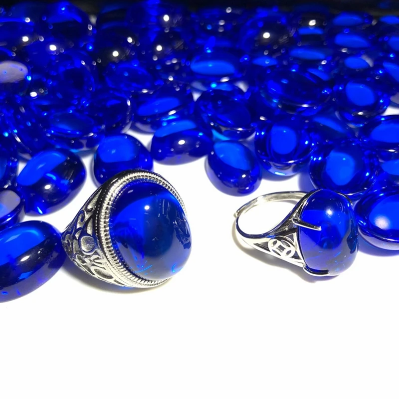 Large Pretty Blue Sapphire 13×18mm 20.0ct Oval Flat Smooth Surface Cut VVS Loose Gemstones for Jewelry Making Gem Collection