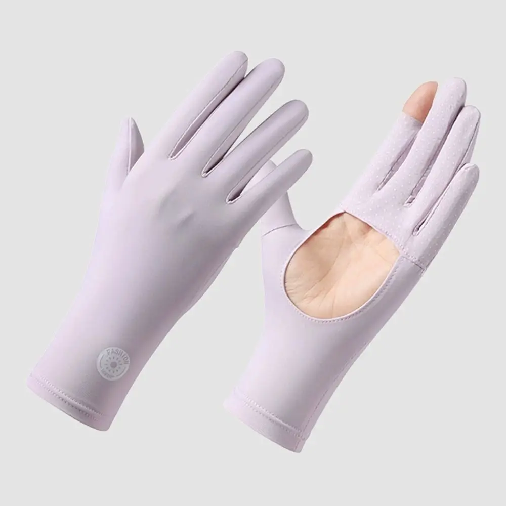 UV Protection Summer Ice Silk Gloves Breathable Sun Protection Touch Screen Gloves Sunscreen Driving Cycling Riding Gloves