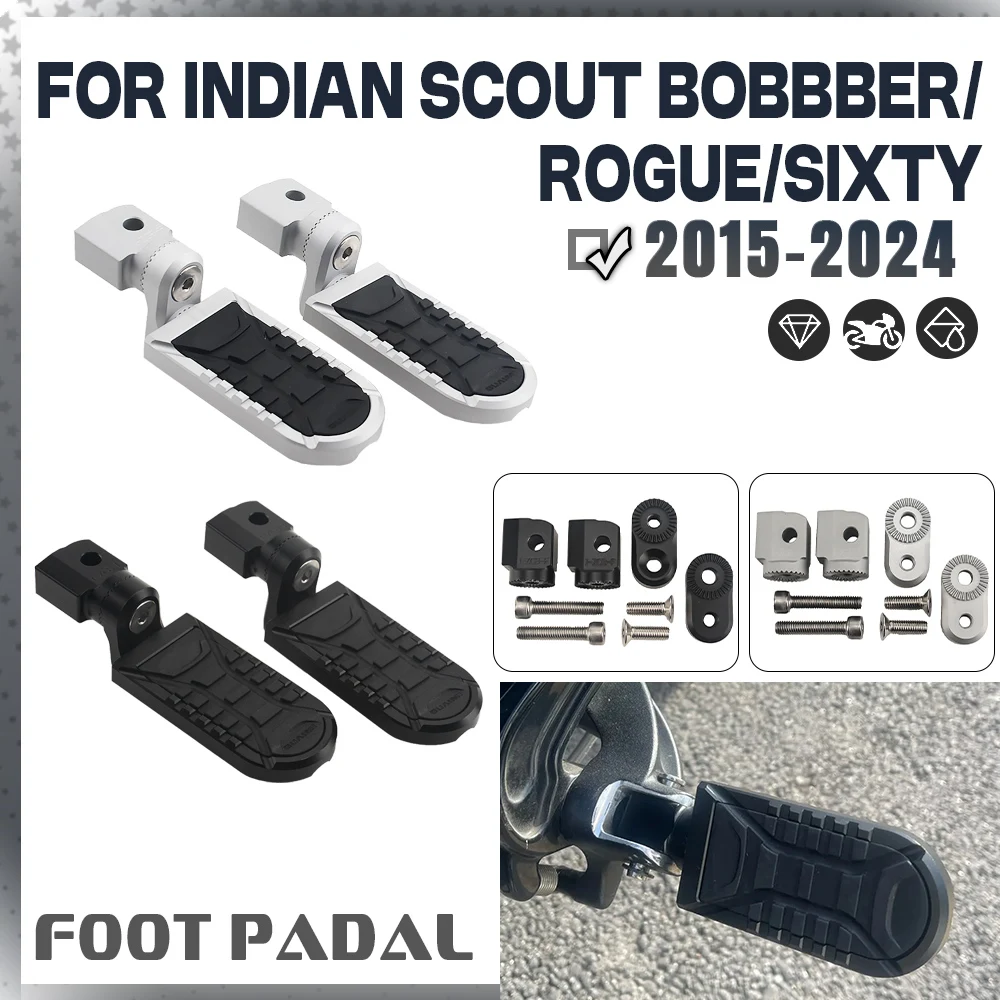 

For Indian Scout ABS Sixty Bobber Twenty Rogue Rider Extend Lowering Footrest Motorcycle Accessories Rotatable Foot Pegs Pedal