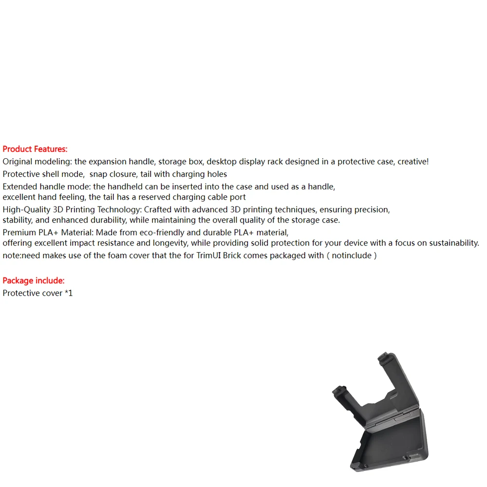 

3-in-1 Protective Cover For Trimui Brick Game Console,Storage Box Protectiv Sleeve Anti-Scratch Housing Open Organizer Accessory