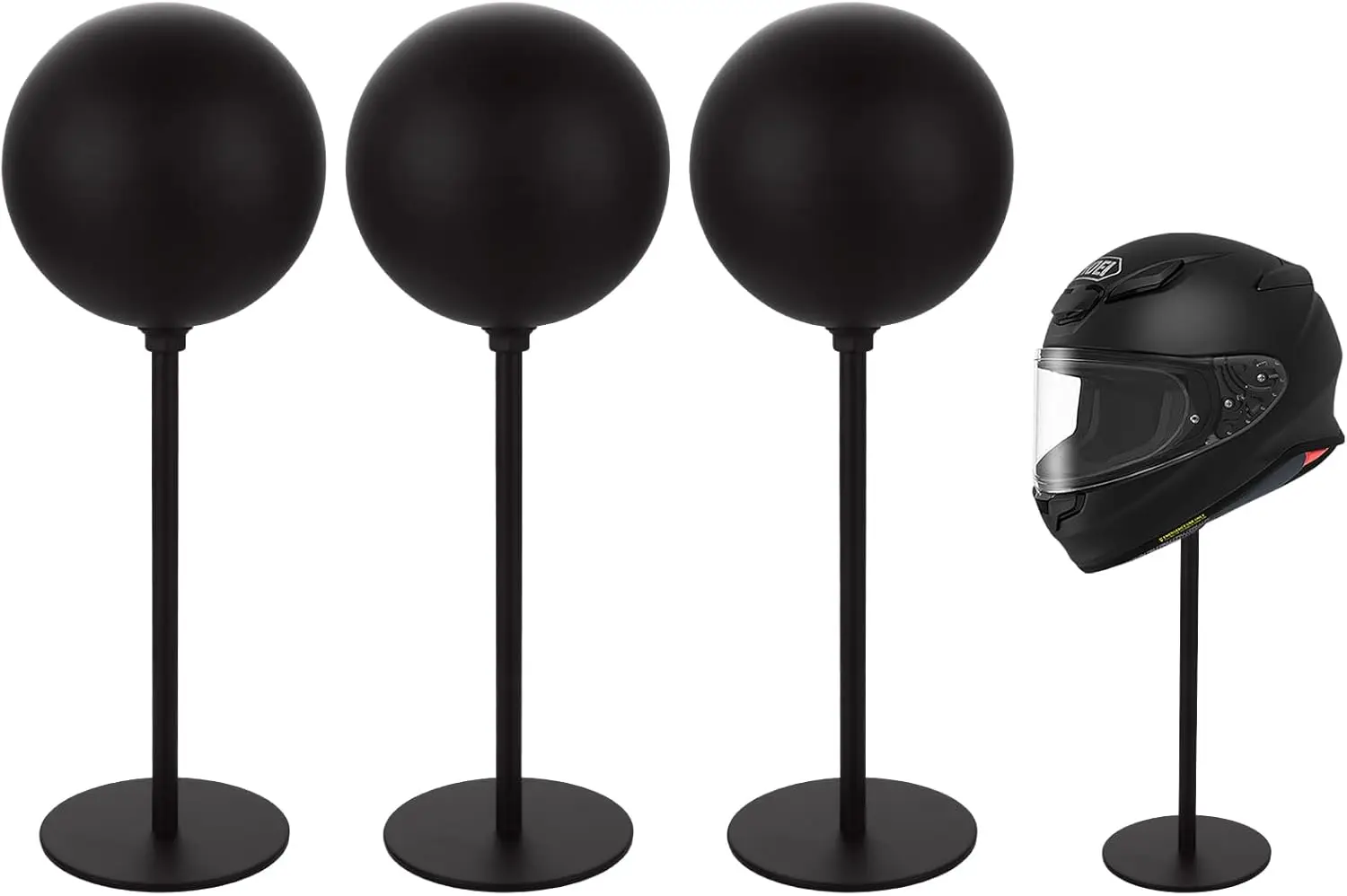 

Helmet Stands, Rotatable, for Motorcycle Helmets, Hats, Hats and Rugby Helmets, Black, 3 Pieces Standing Helmet Stand