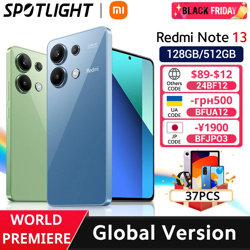 [World Premiere] Global Version Xiaomi Redmi Note 13 Smartphone Snapdragon® 685 108MP camera 120Hz AMOLED display 33W charging