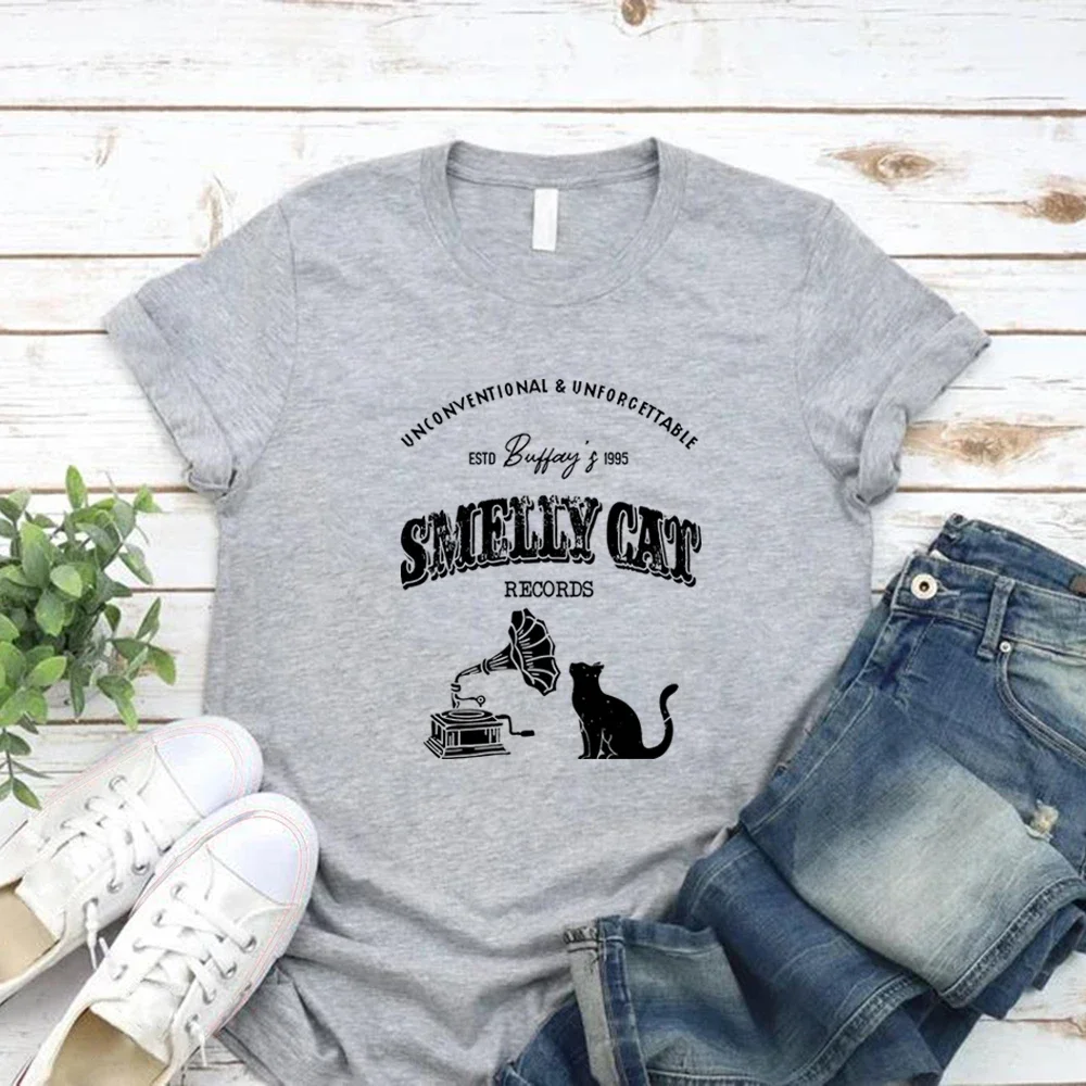 Vintage Cat T-shirt TV Show Inspired Shirt 90s TV Show Tee Friends Series Tshirt Short Sleeve Women\'s T-shirts Casual Clothes