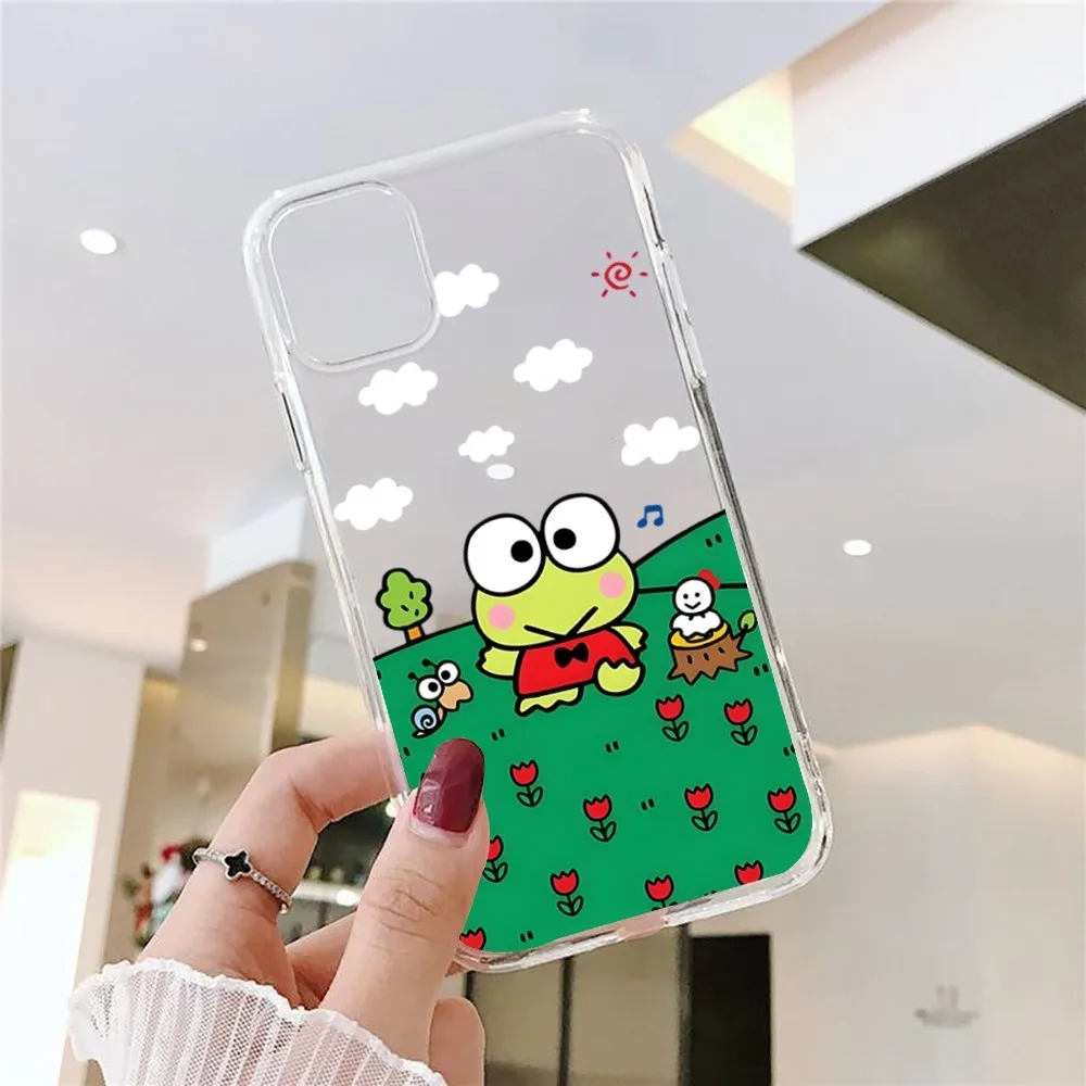 Sario-K-KeroppiS Phone Case For Iphone 15 11 13 14 Pro Max 7 8 Plus X Xr Xs Max Se2020 12mini Transparent Cover