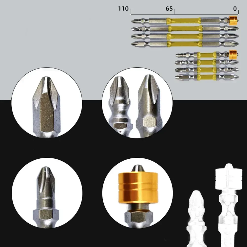 1pc Double Head PH2 Screwdriver Bit With Magnetic Ring 65-110mm Cross Head Impact Screwdriver Bit Electric Screw Driver Tools